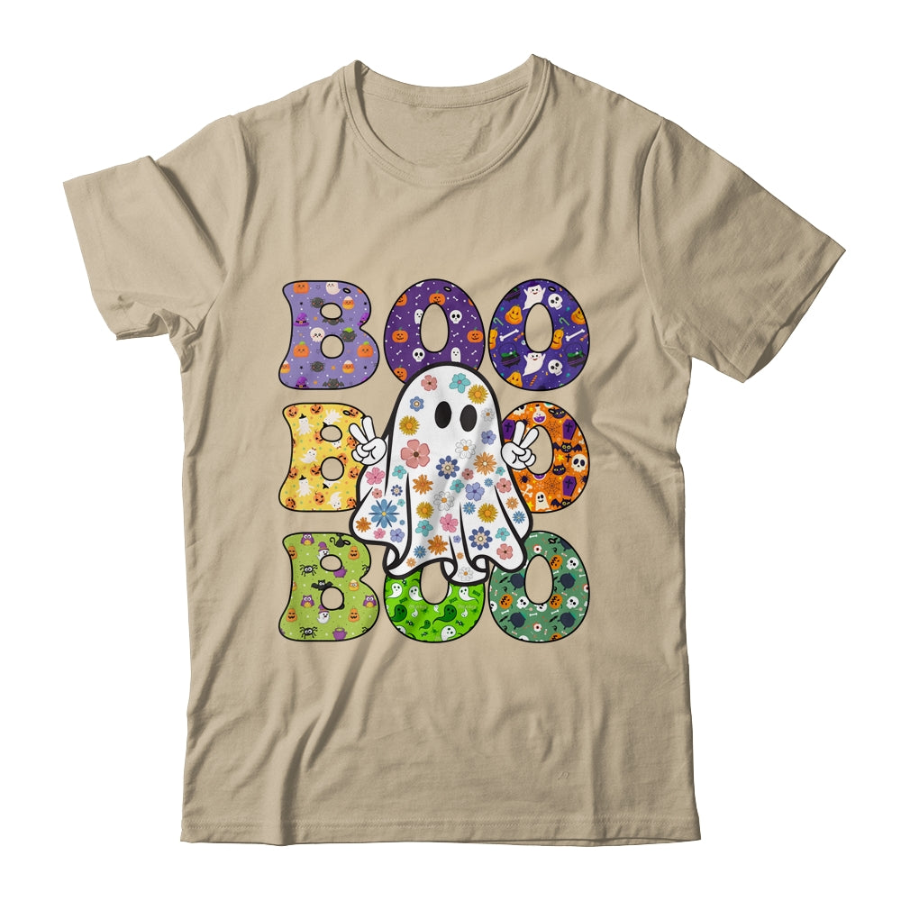 Cute Ghost Floral Boo Halloween Boy Girl Ghost Spooky Season Shirt & Sweatshirt | teecentury