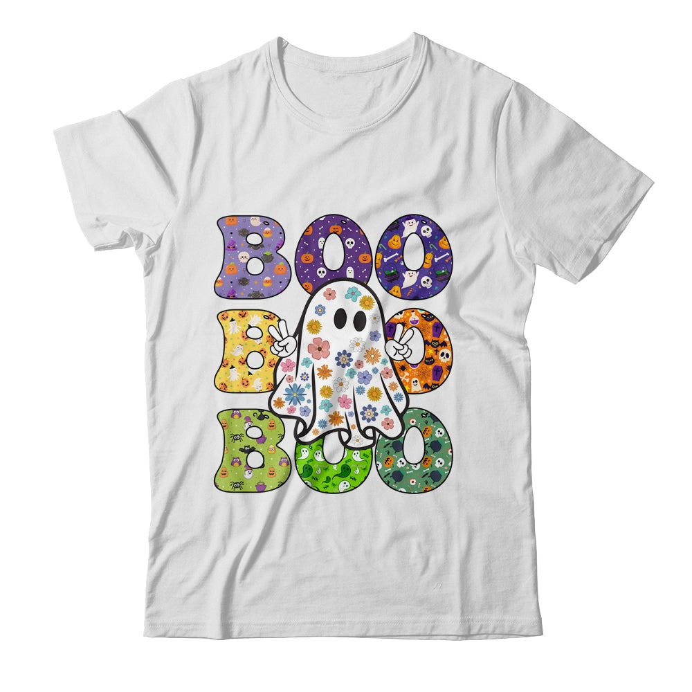 Cute Ghost Floral Boo Halloween Boy Girl Ghost Spooky Season Shirt & Sweatshirt | teecentury