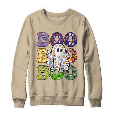 Cute Ghost Floral Boo Halloween Boy Girl Ghost Spooky Season Shirt & Sweatshirt | teecentury