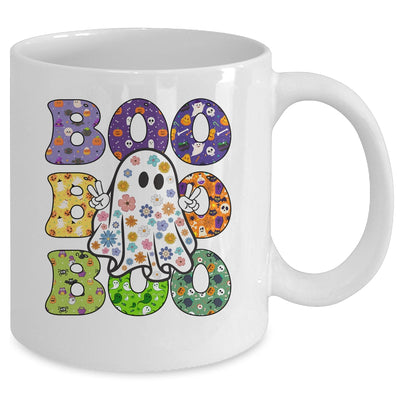 Cute Ghost Floral Boo Halloween Boy Girl Ghost Spooky Season Mug | teecentury