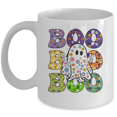 Cute Ghost Floral Boo Halloween Boy Girl Ghost Spooky Season Mug | teecentury