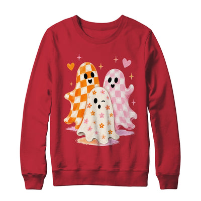 Cute Ghost Halloween Flower Checkered Coquette Spooky Season Shirt & Sweatshirt | teecentury