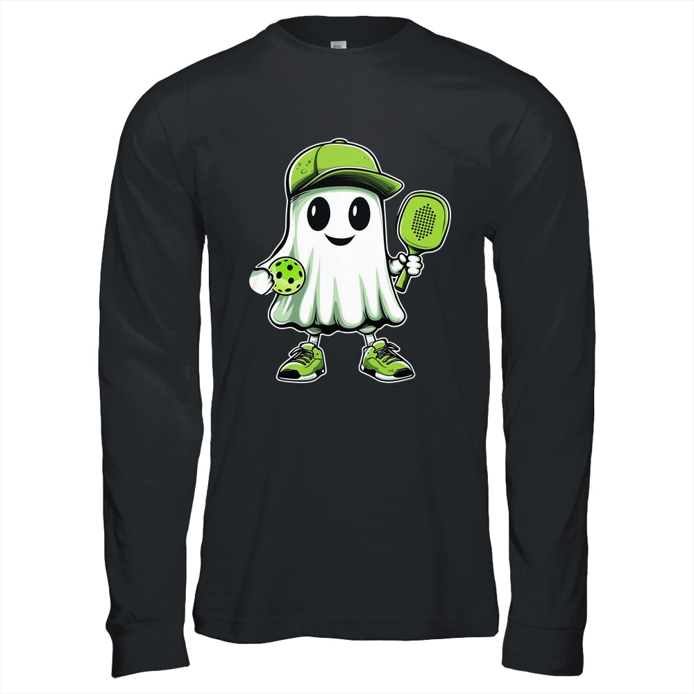 Cute Ghost Playing Pickleball Halloween Paddleball Funny Shirt & Hoodie | teecentury