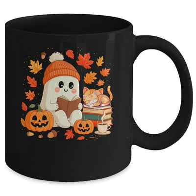 Cute Ghost Reading Book Lovers Autumn Fall Halloween Ghost Mug | teecentury