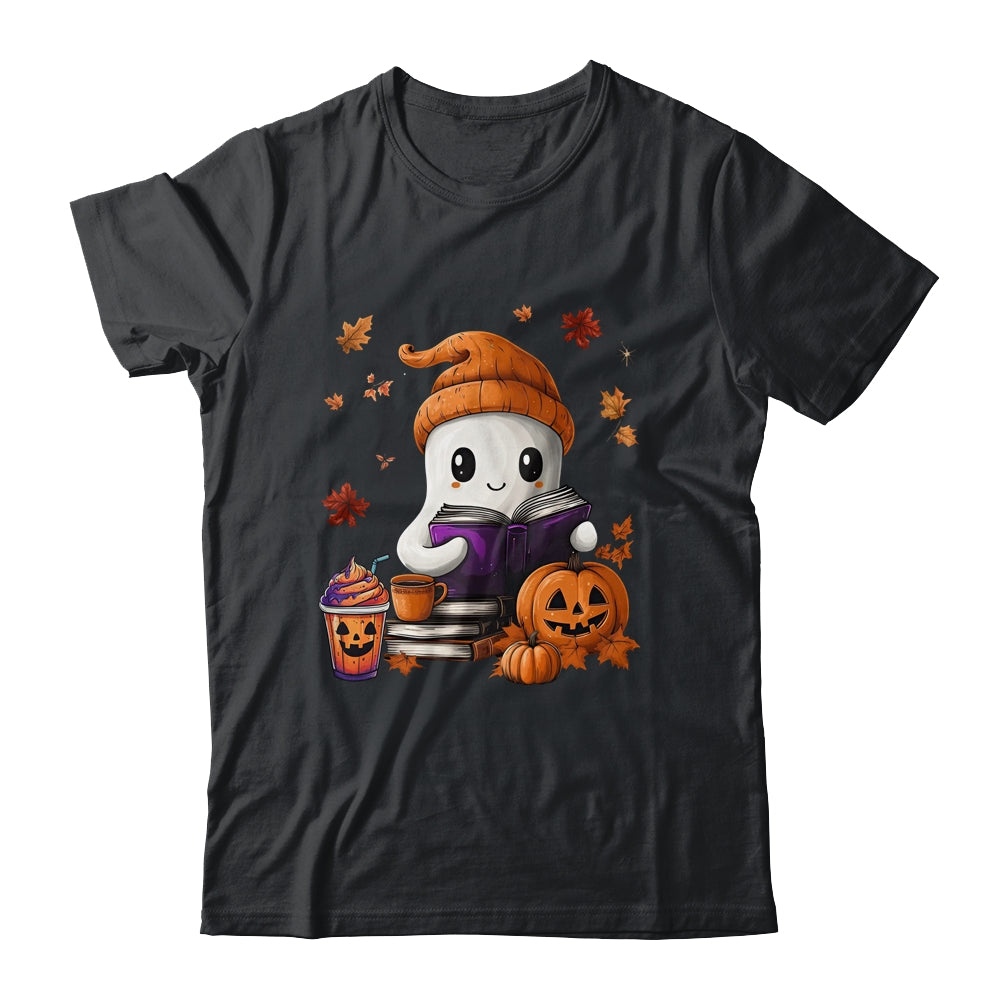 Cute Ghost Reading Book Lovers Halloween Ghost Coffee Women Shirt & Sweatshirt | teecentury