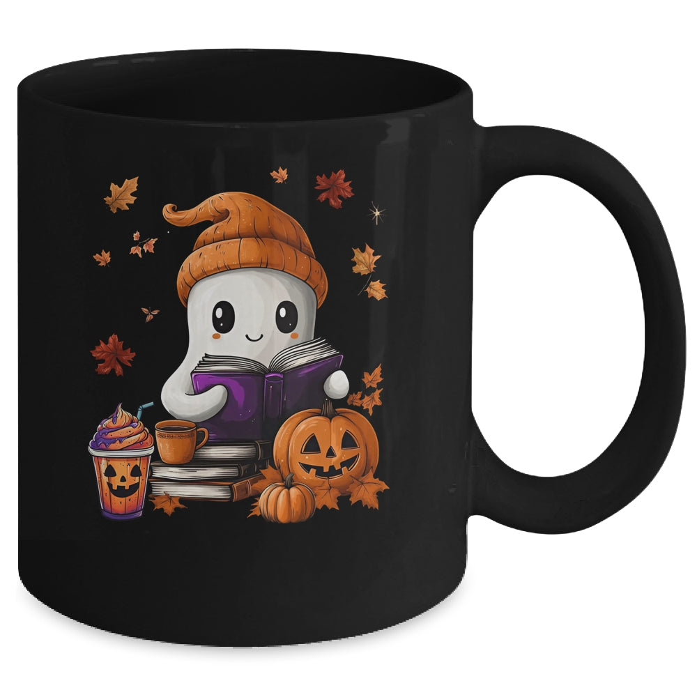 Cute Ghost Reading Book Lovers Halloween Ghost Coffee Women Mug | teecentury