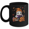 Cute Ghost Reading Book Lovers Halloween Ghost Coffee Women Mug | teecentury