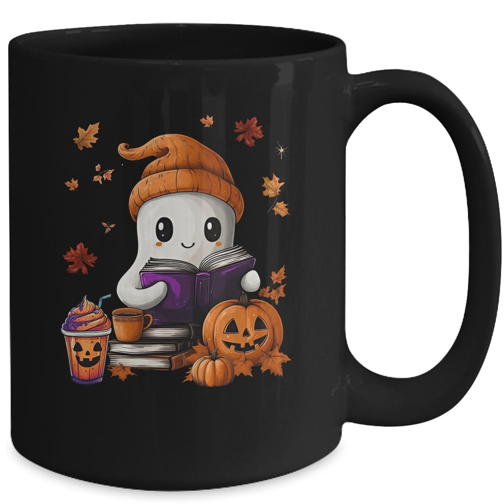 Cute Ghost Reading Book Lovers Halloween Ghost Coffee Women Mug | teecentury