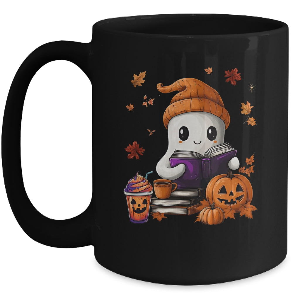 Cute Ghost Reading Book Lovers Halloween Ghost Coffee Women Mug | teecentury