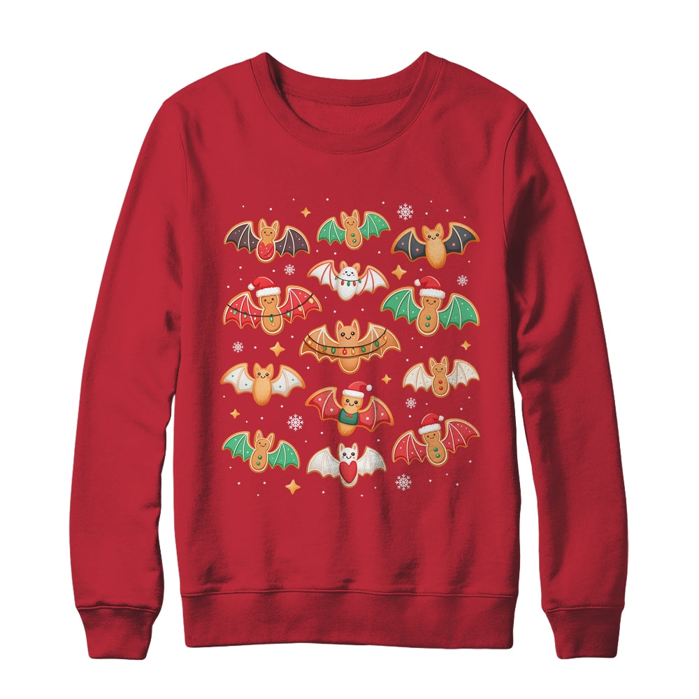 Cute Gingerbread Bats Spooky Christmas Cookie Graphic Shirt & Sweatshirt | teecentury