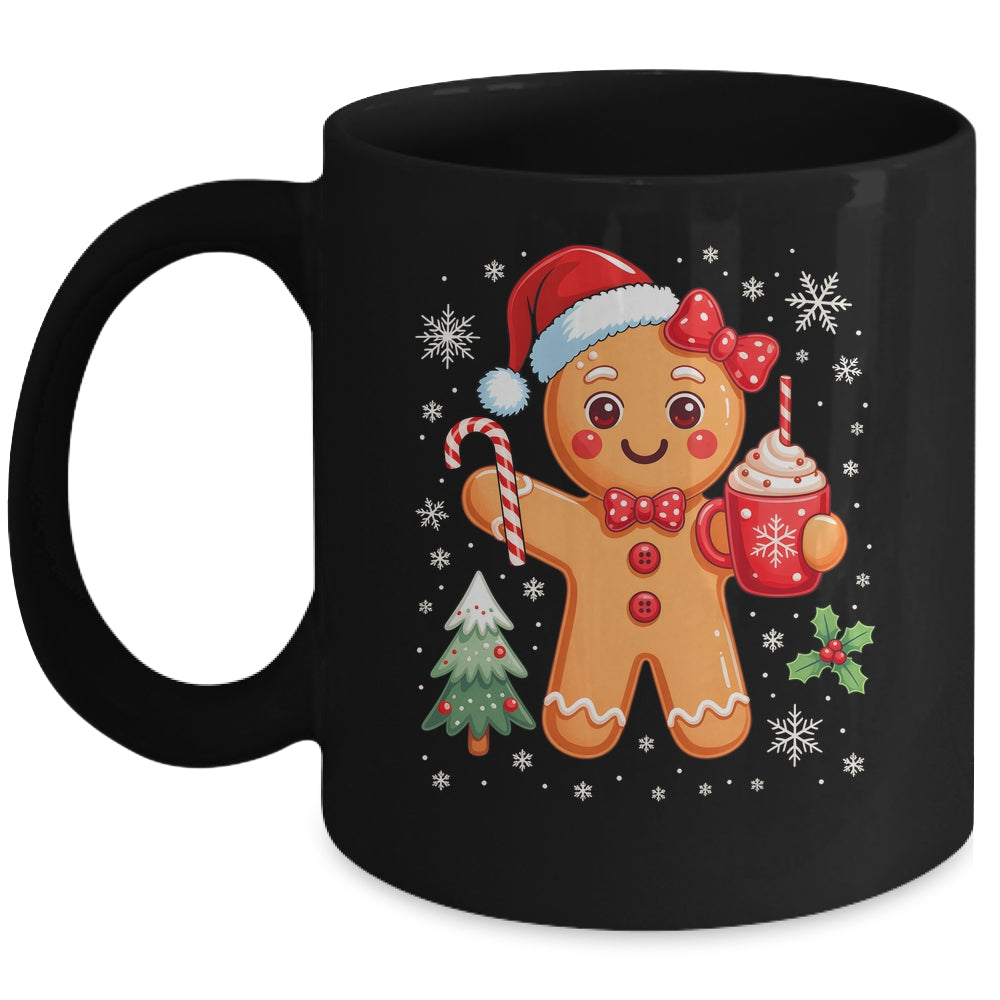 Cute Gingerbread Christmas Snow Xmas For Women Girls Kids Mug | teecentury