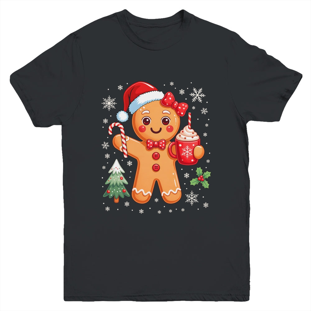 Cute Gingerbread Christmas Snow Xmas For Women Girls Kids Youth Shirt | teecentury