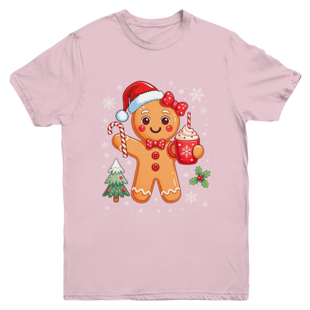 Cute Gingerbread Christmas Snow Xmas For Women Girls Kids Youth Shirt | teecentury