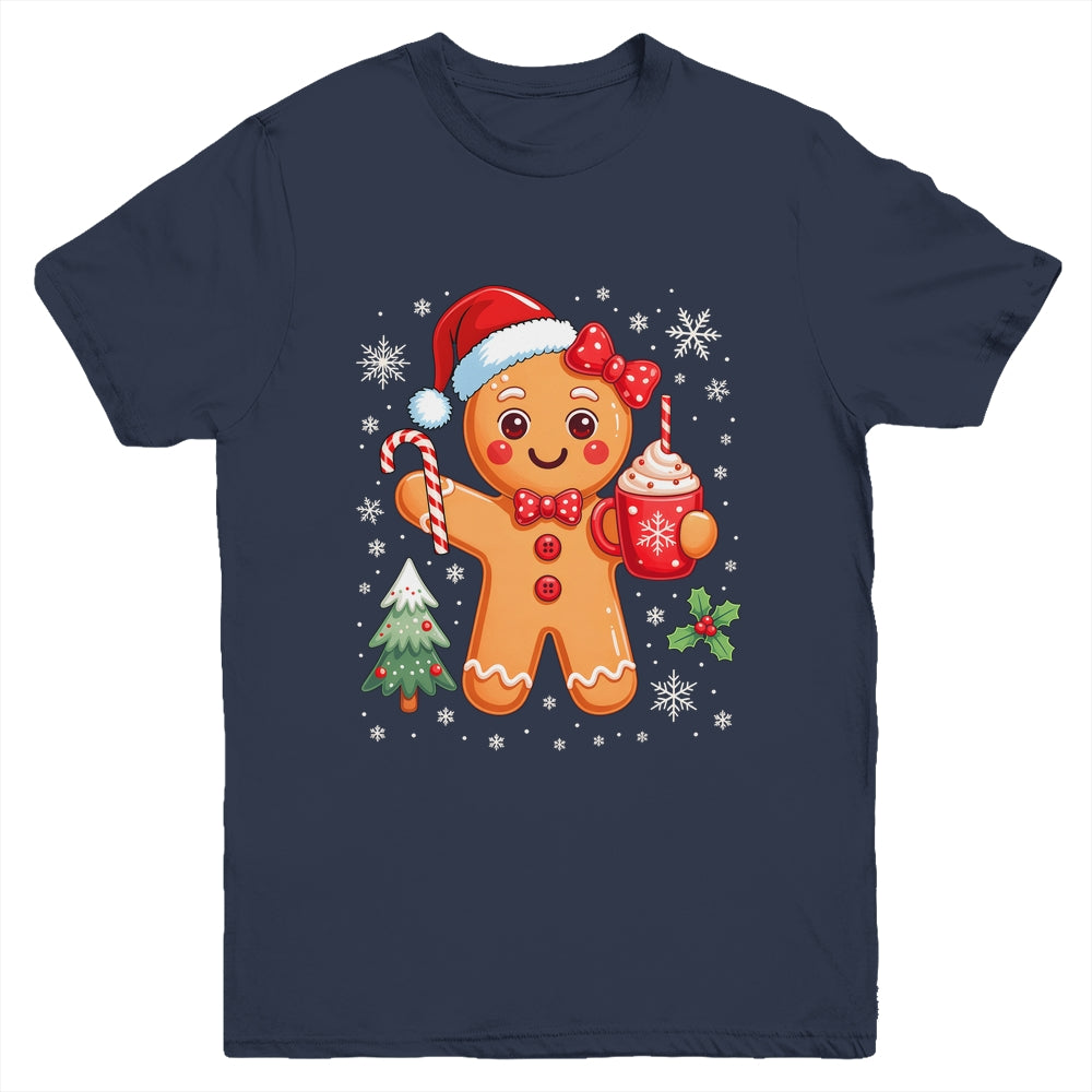 Cute Gingerbread Christmas Snow Xmas For Women Girls Kids Youth Shirt | teecentury