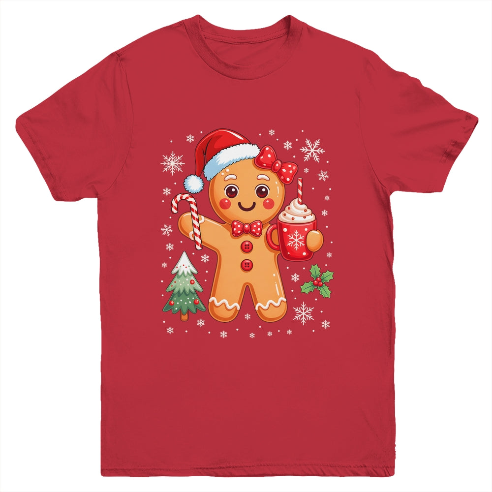 Cute Gingerbread Christmas Snow Xmas For Women Girls Kids Youth Shirt | teecentury