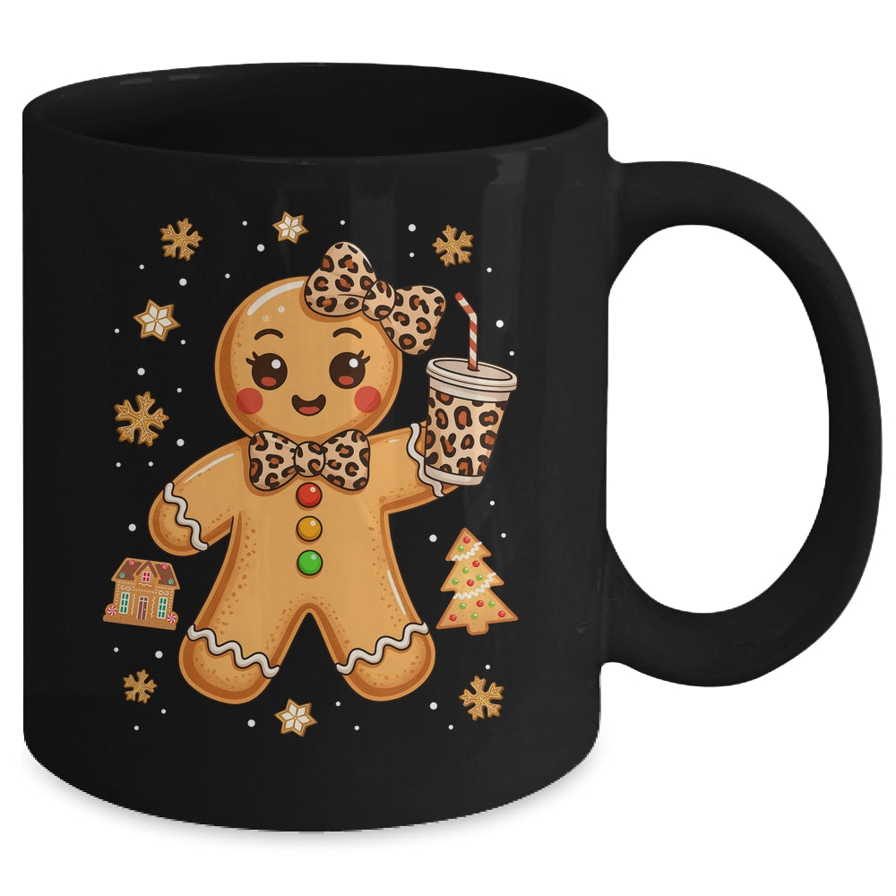 Cute Gingerbread Leopard Coquette Christmas Xmas Girl Women Mug | teecentury