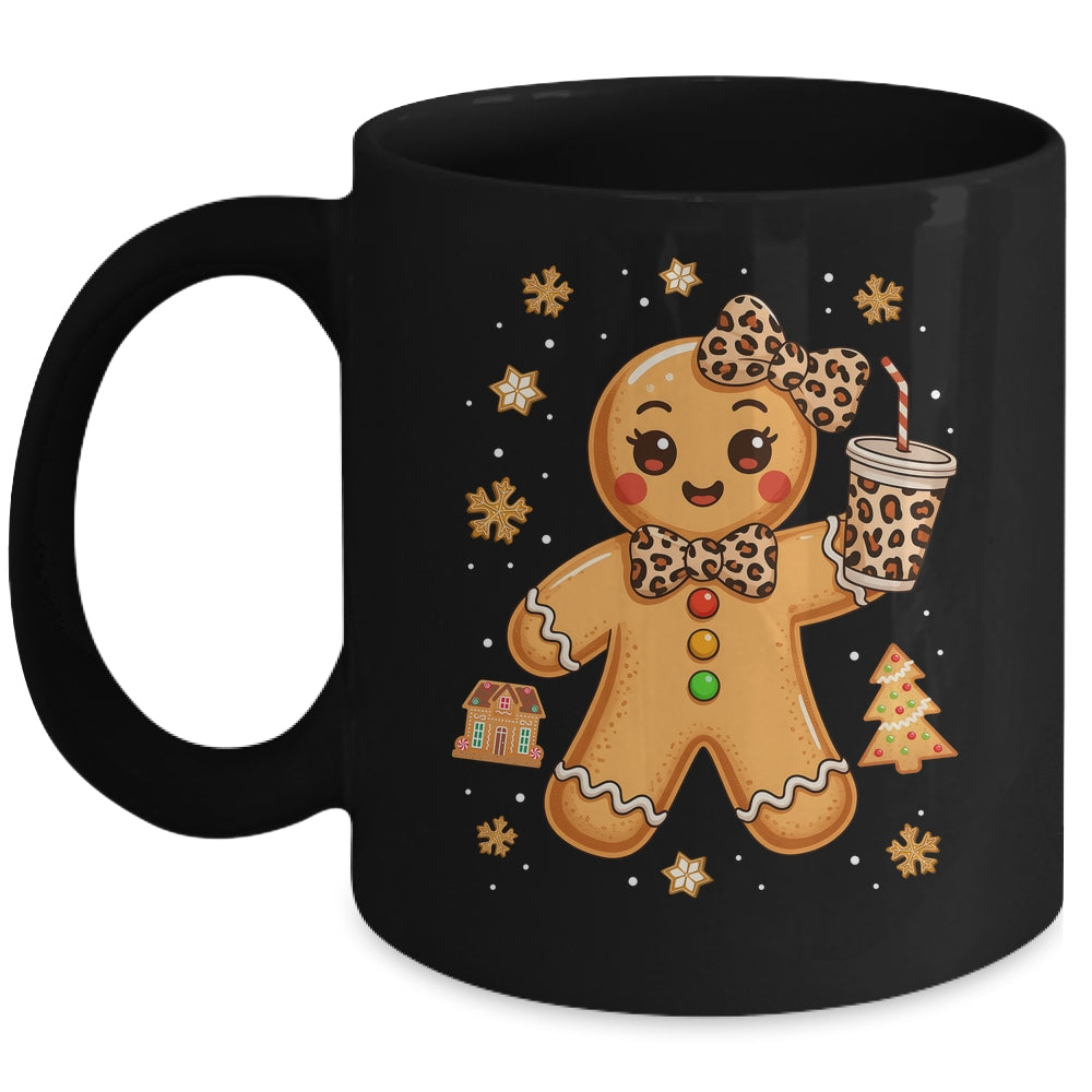 Cute Gingerbread Leopard Coquette Christmas Xmas Girl Women Mug | teecentury