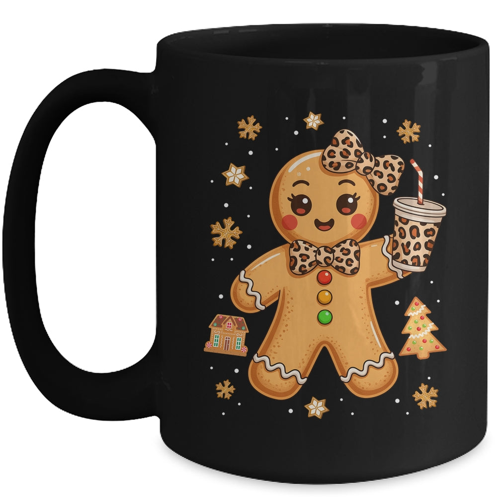 Cute Gingerbread Leopard Coquette Christmas Xmas Girl Women Mug | teecentury
