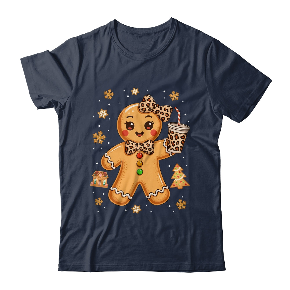 Cute Gingerbread Leopard Coquette Christmas Xmas Girl Women Shirt & Sweatshirt | teecentury