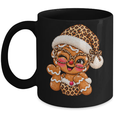 Cute Gingerbread Leopard Santa Hat Christmas Women Girls Mug | teecentury