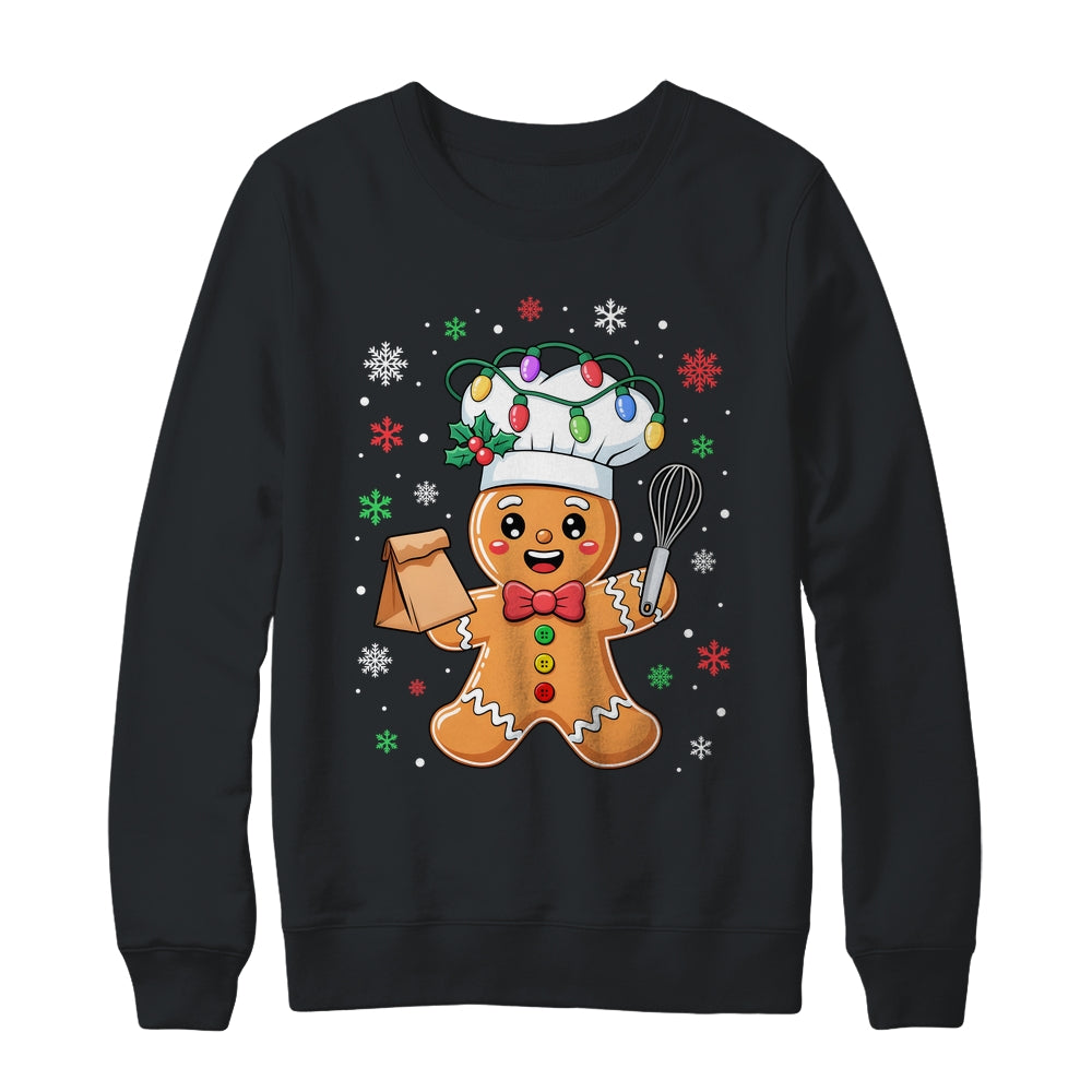 Cute Gingerbread Man Baker Funny Christmas Chef Bake Cookies Shirt & Sweatshirt | teecentury