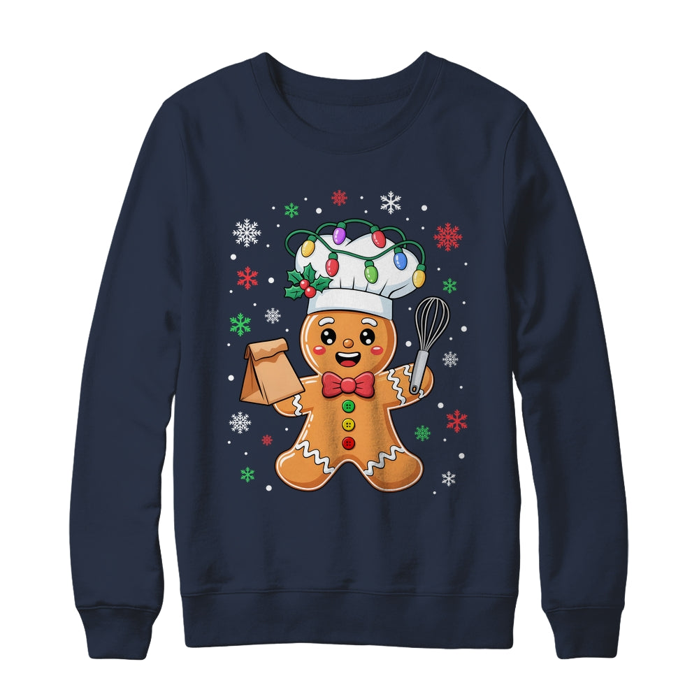 Cute Gingerbread Man Baker Funny Christmas Chef Bake Cookies Shirt & Sweatshirt | teecentury