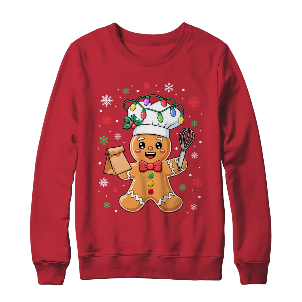 Cute Gingerbread Man Baker Funny Christmas Chef Bake Cookies Shirt & Sweatshirt | teecentury