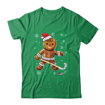 Cute Gingerbread Man Hockey Player Hockey Christmas Shirt & Sweatshirt | teecentury