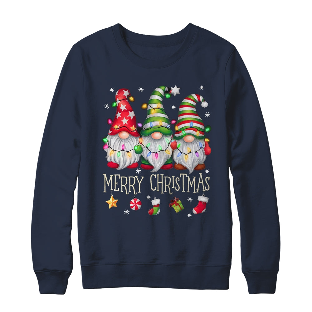 Cute Gnomes Merry Christmas Light Family Gnome Matching Xmas Shirt & Sweatshirt | teecentury