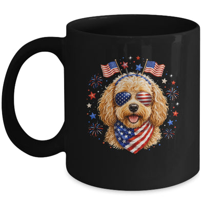 Cute Golden Doodle Patriotic Dog 4Th Of July Funny Dog Lover Mug | teecentury