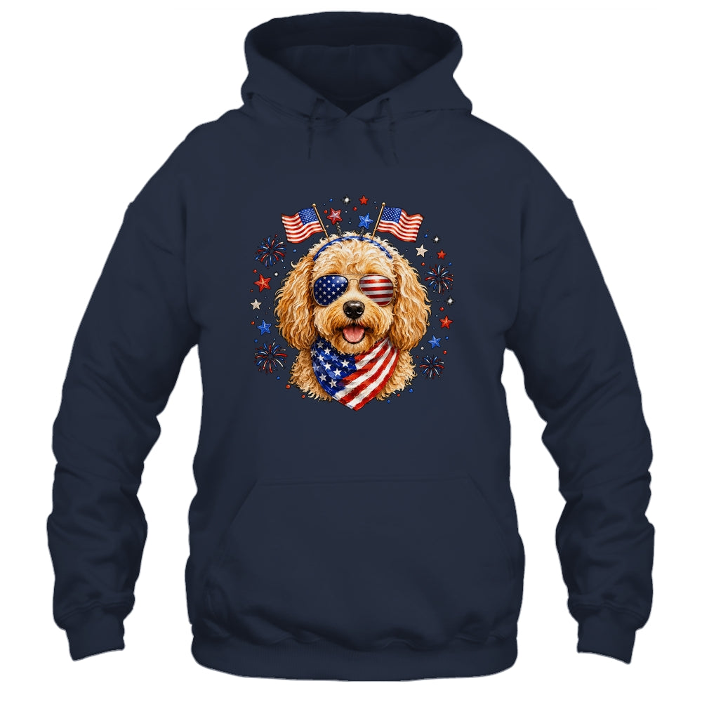 Cute Golden Doodle Patriotic Dog 4Th Of July Funny Dog Lover Shirt & Tank Top | teecentury