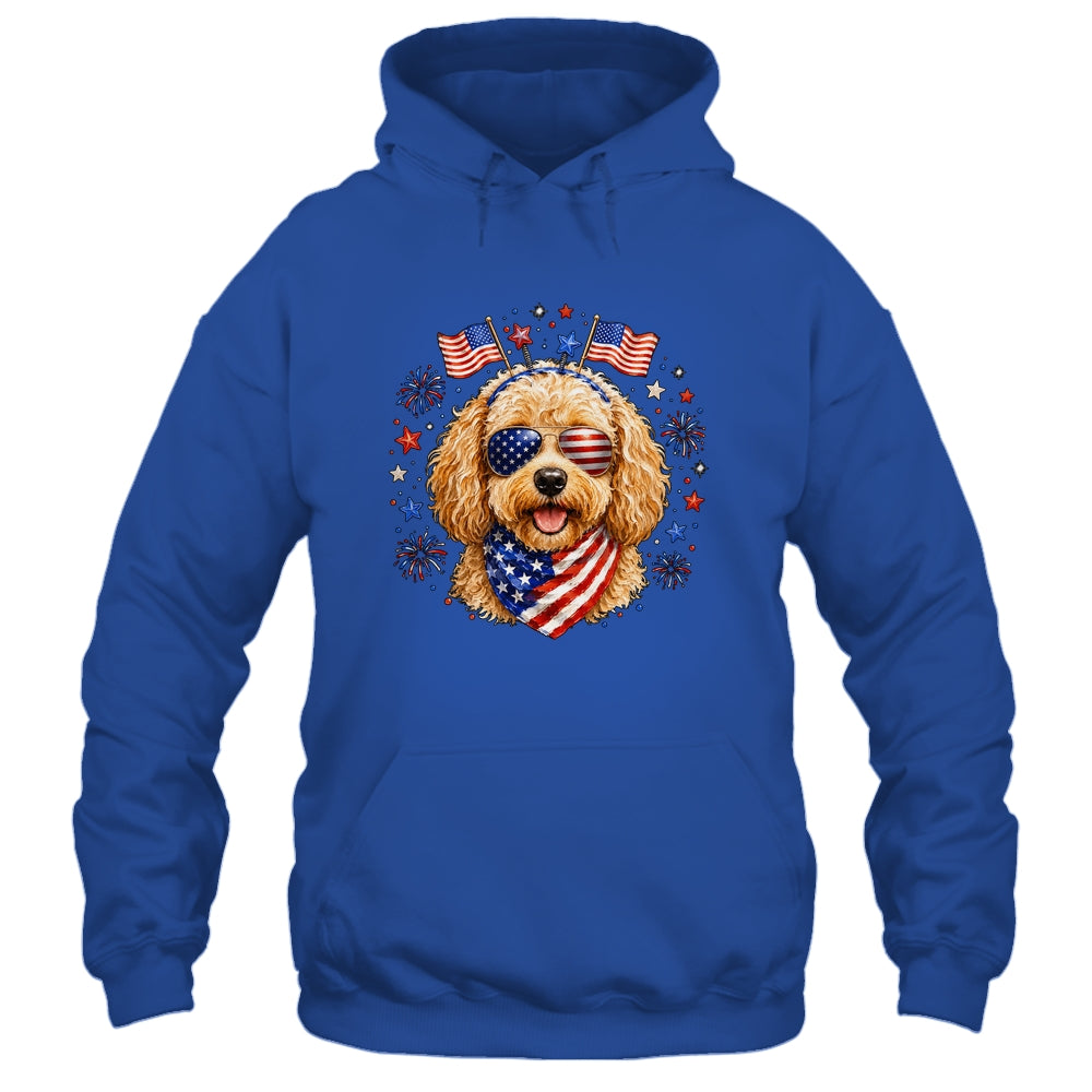Cute Golden Doodle Patriotic Dog 4Th Of July Funny Dog Lover Shirt & Tank Top | teecentury