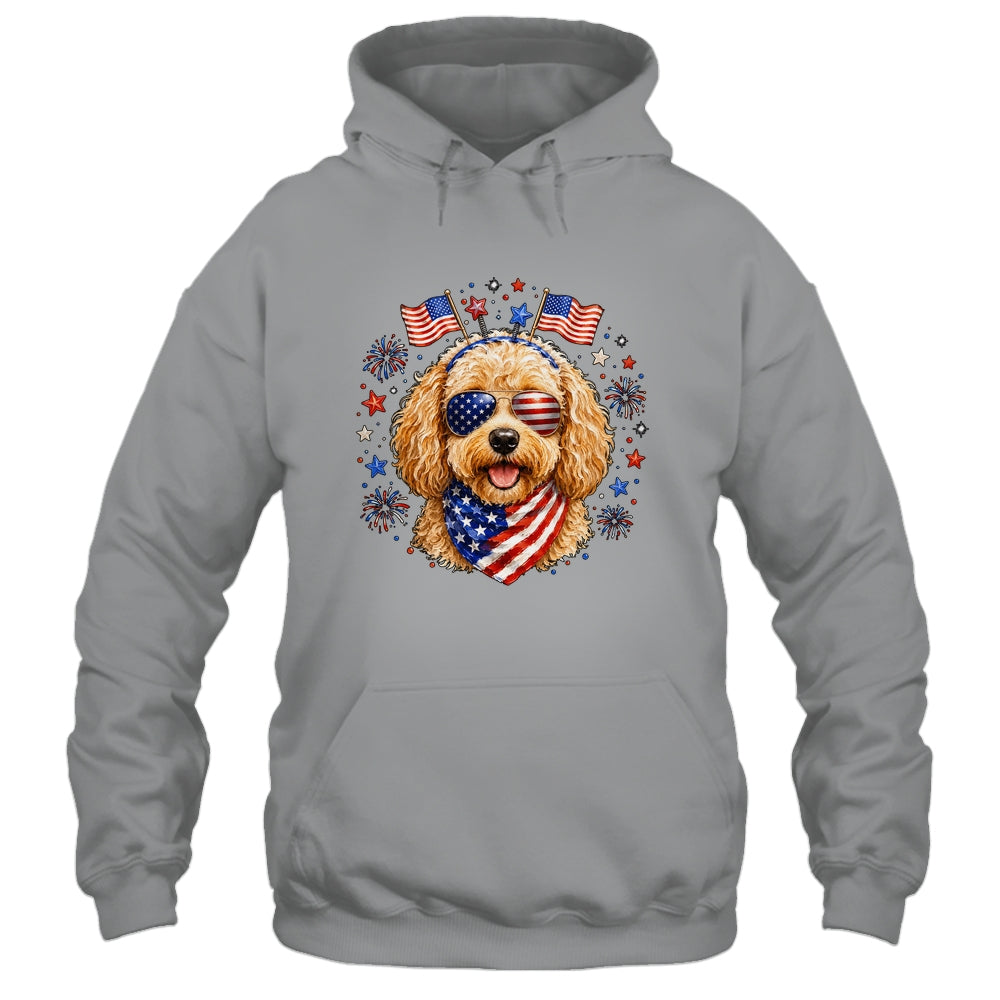 Cute Golden Doodle Patriotic Dog 4Th Of July Funny Dog Lover Shirt & Tank Top | teecentury