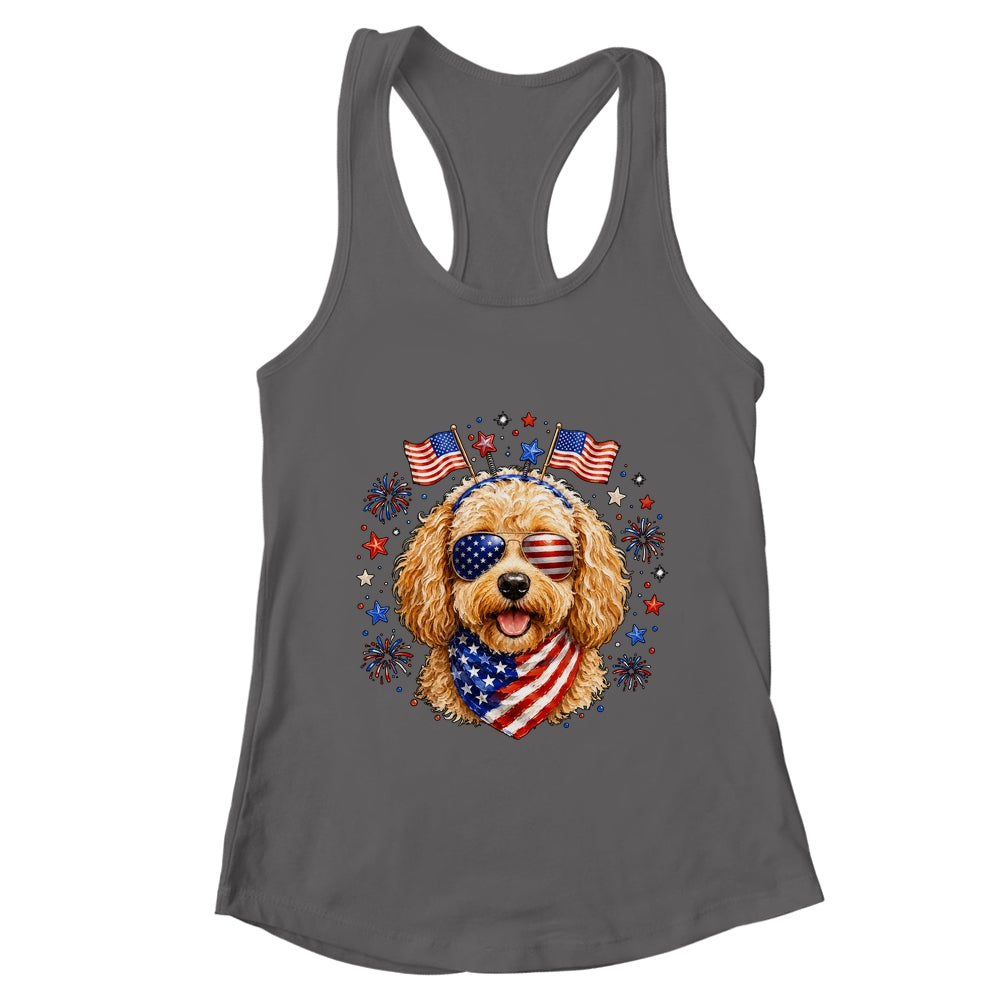 Cute Golden Doodle Patriotic Dog 4Th Of July Funny Dog Lover Shirt & Tank Top | teecentury