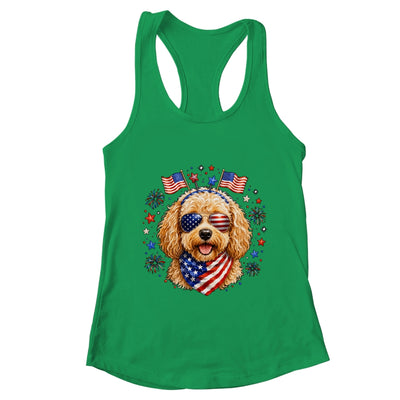 Cute Golden Doodle Patriotic Dog 4Th Of July Funny Dog Lover Shirt & Tank Top | teecentury