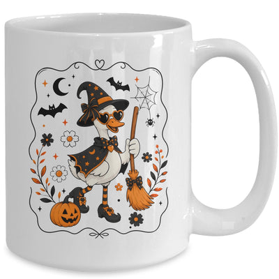 Cute Halloween Goose Coquette Witchy Vibes Fall Pumpkin Mug | teecentury