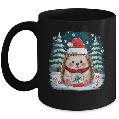 Cute Hedgehog Christmas Lights Santa Hat Xmas Men Women Kids Mug | teecentury
