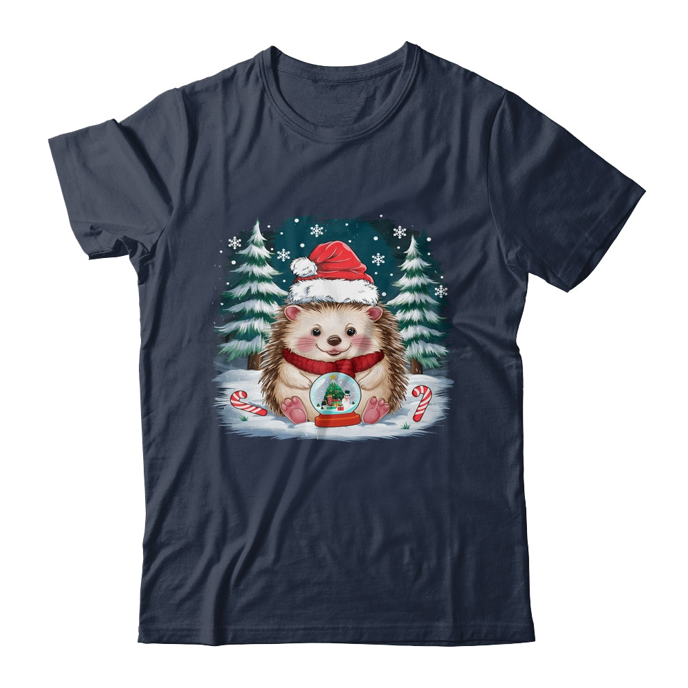 Cute Hedgehog Christmas Lights Santa Hat Xmas Men Women Kids Shirt & Sweatshirt | teecentury