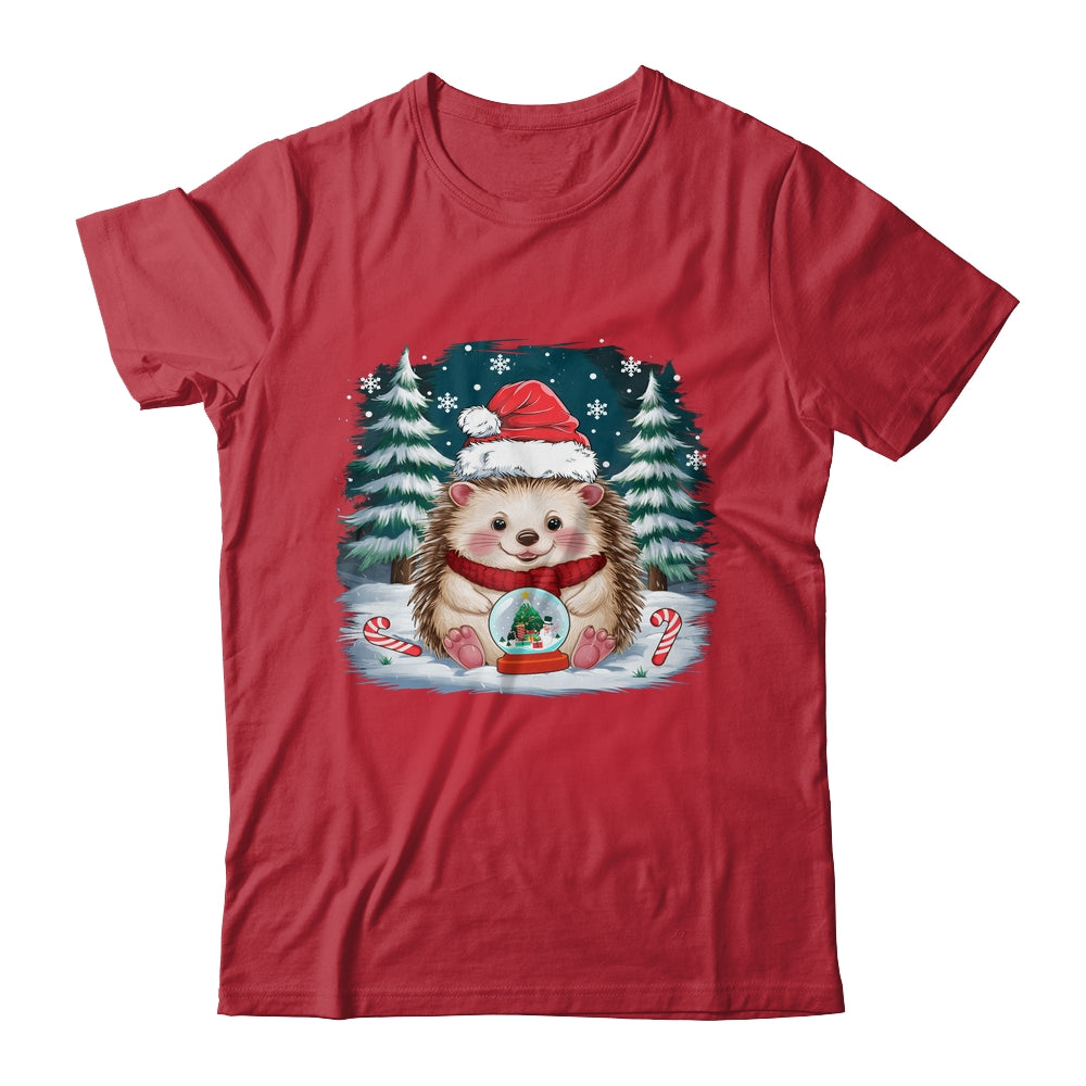 Cute Hedgehog Christmas Lights Santa Hat Xmas Men Women Kids Shirt & Sweatshirt | teecentury