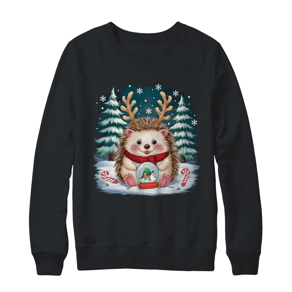 Cute Hedgehog Reindeer Christmas Xmas Men Women Kids Shirt & Sweatshirt | teecentury