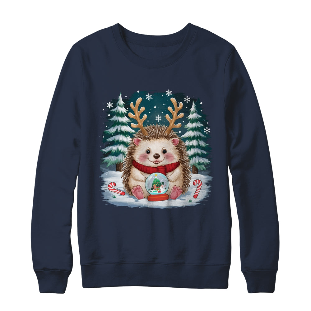 Cute Hedgehog Reindeer Christmas Xmas Men Women Kids Shirt & Sweatshirt | teecentury