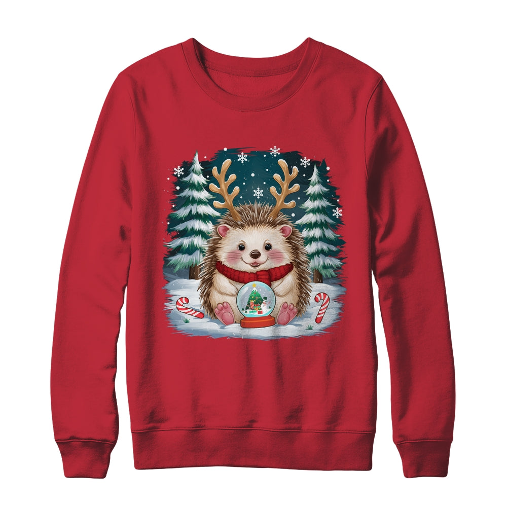 Cute Hedgehog Reindeer Christmas Xmas Men Women Kids Shirt & Sweatshirt | teecentury