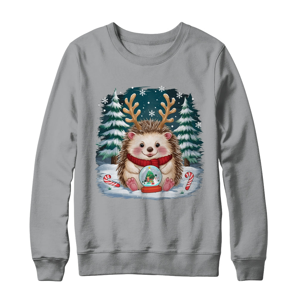 Cute Hedgehog Reindeer Christmas Xmas Men Women Kids Shirt & Sweatshirt | teecentury