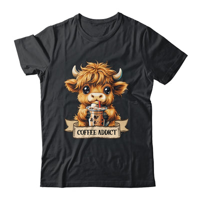 Cute Highland Cow Coffee Addict Funny Drink Coffee Cowgirl Shirt & Tank Top | teecentury