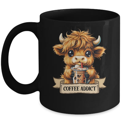 Cute Highland Cow Coffee Addict Funny Drink Coffee Cowgirl Mug | teecentury