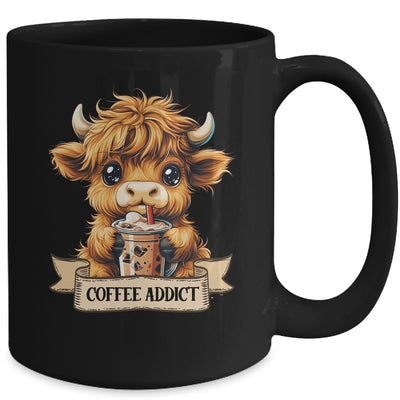 Cute Highland Cow Coffee Addict Funny Drink Coffee Cowgirl Mug | teecentury
