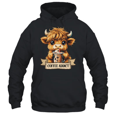 Cute Highland Cow Coffee Addict Funny Drink Coffee Cowgirl Shirt & Tank Top | teecentury