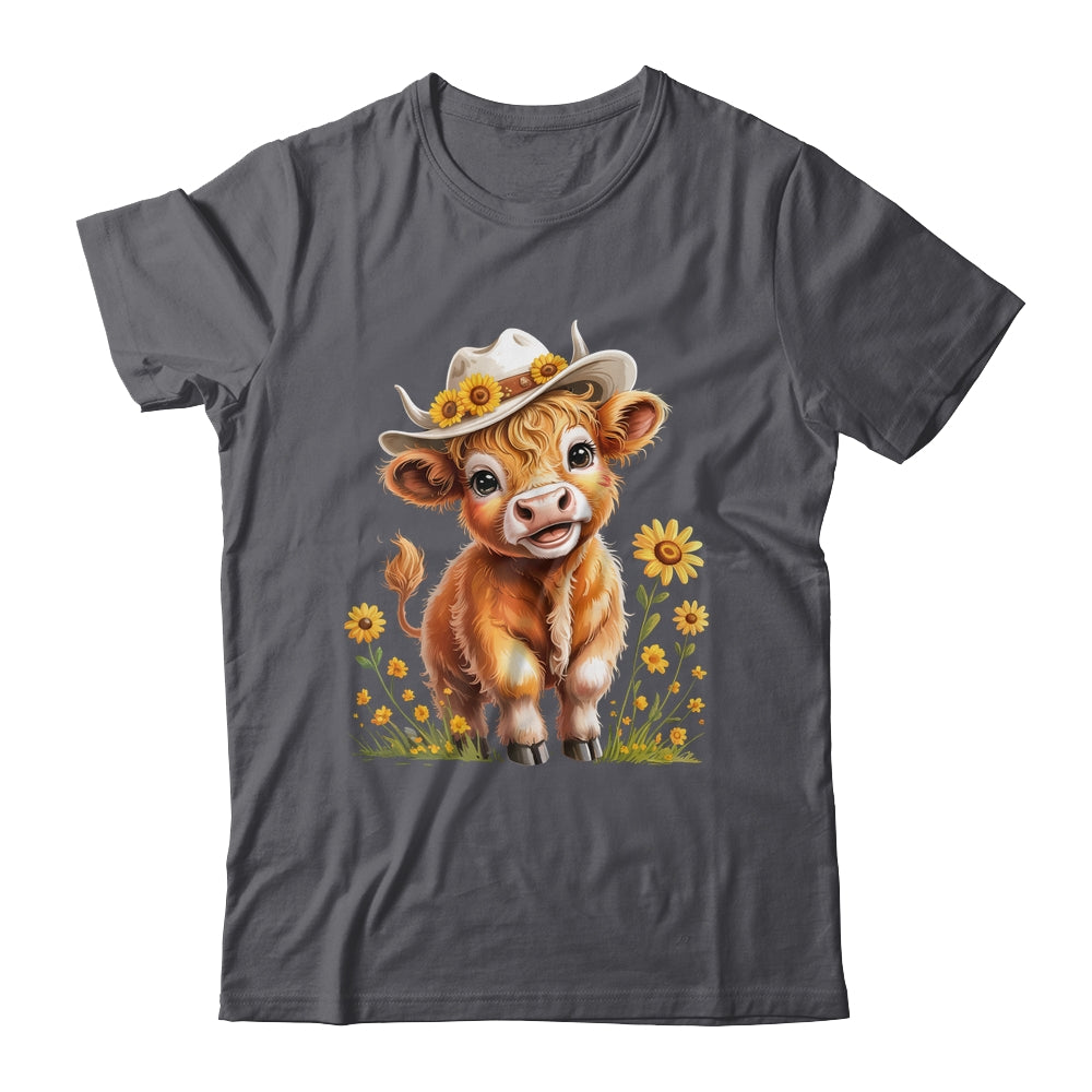 Cute Highland Cow Scottish Hairy Cattle Floral Women Girls Shirt & Tank Top | teecentury