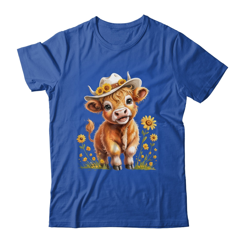 Cute Highland Cow Scottish Hairy Cattle Floral Women Girls Shirt & Tank Top | teecentury