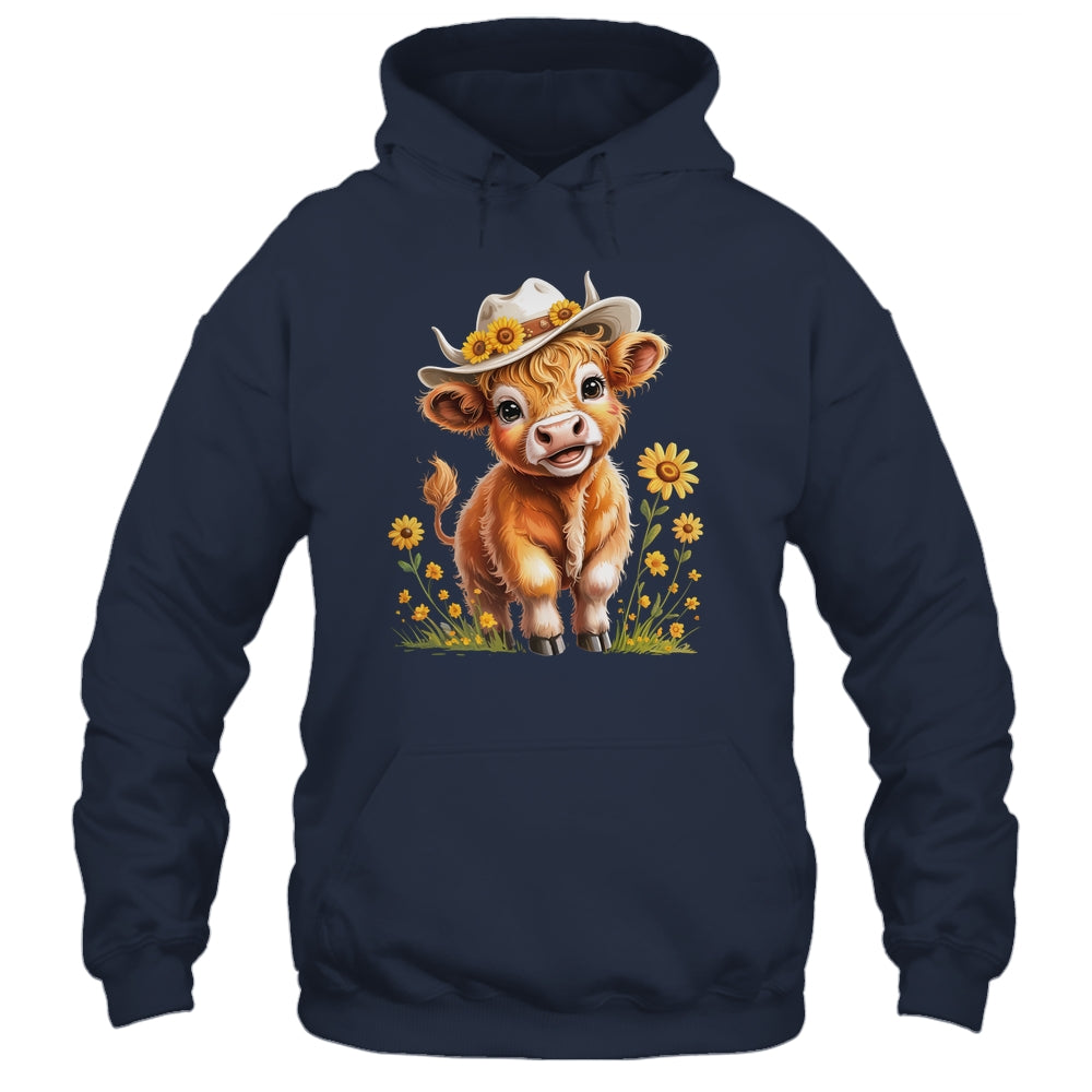 Cute Highland Cow Scottish Hairy Cattle Floral Women Girls Shirt & Tank Top | teecentury